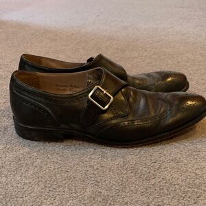 Joseph Abboud Black Leather Monk Strap Oxfords